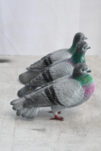 Three Pigeons Bronze Lifesize Sculpture Set 14"x12"x8"H