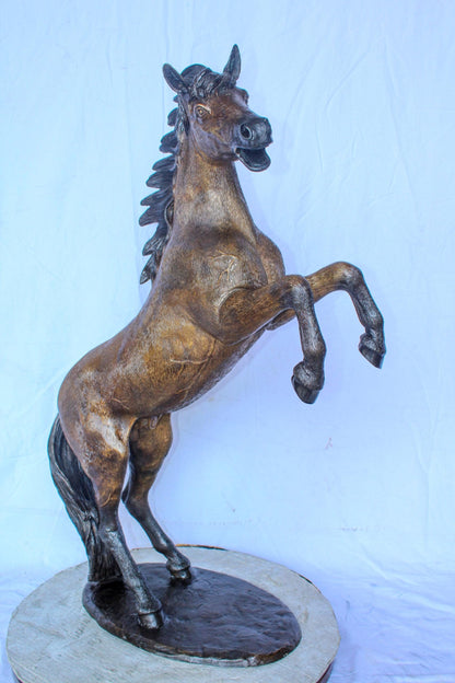 Exquisite Galloping Horse Bronze Statue, Exceptional Detail 28" x 12" x 40"H