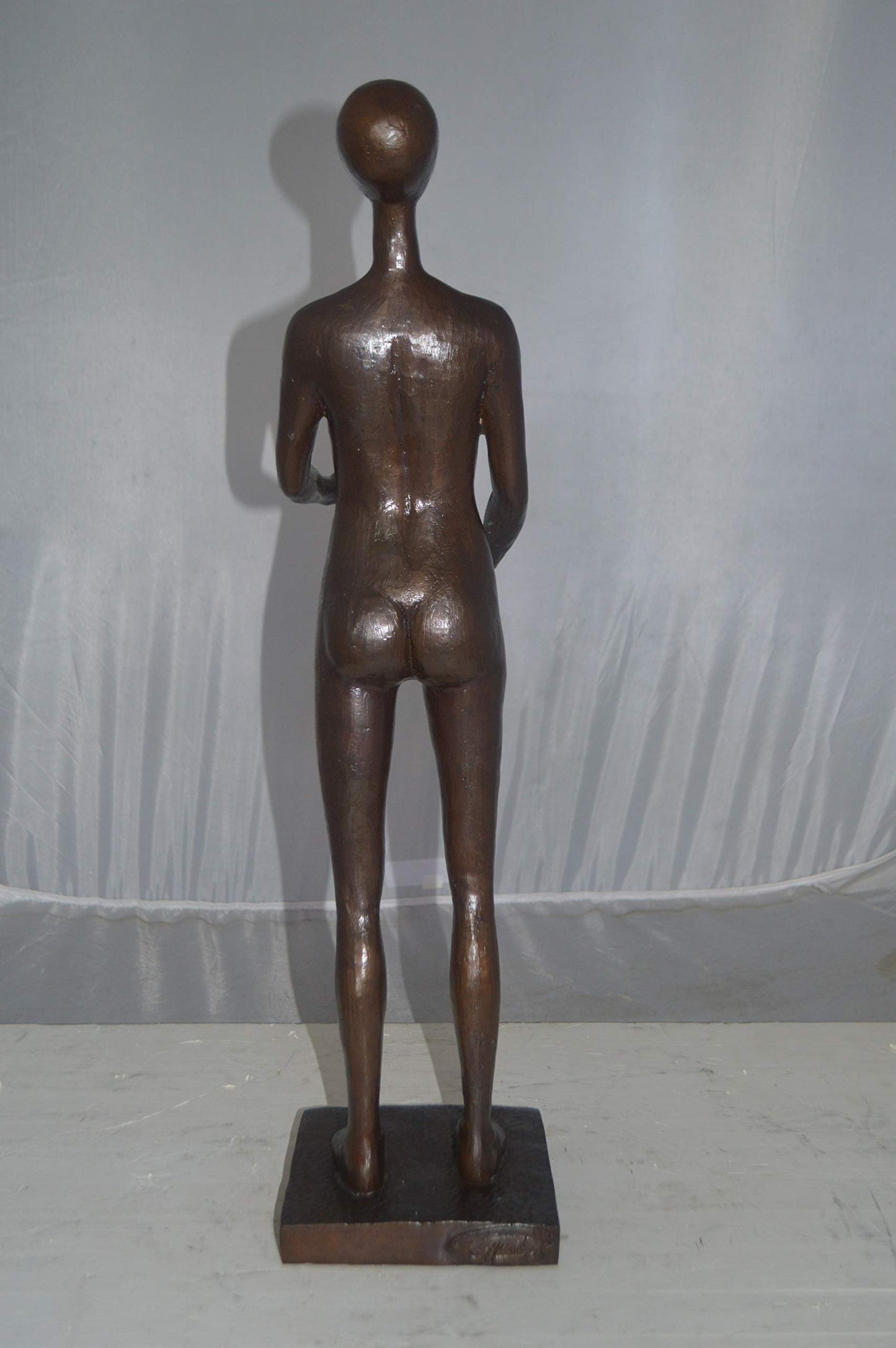 Abstract of Nude Girl Standing Bronze Statue Art Nude -  Size: 6"L x 6"W x 24"H.