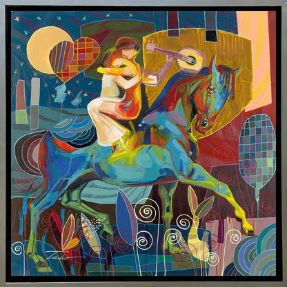 NIFAO Limited Edition Sumos Uno by Tadeo Zavaleta Colorful Art 34"x34"