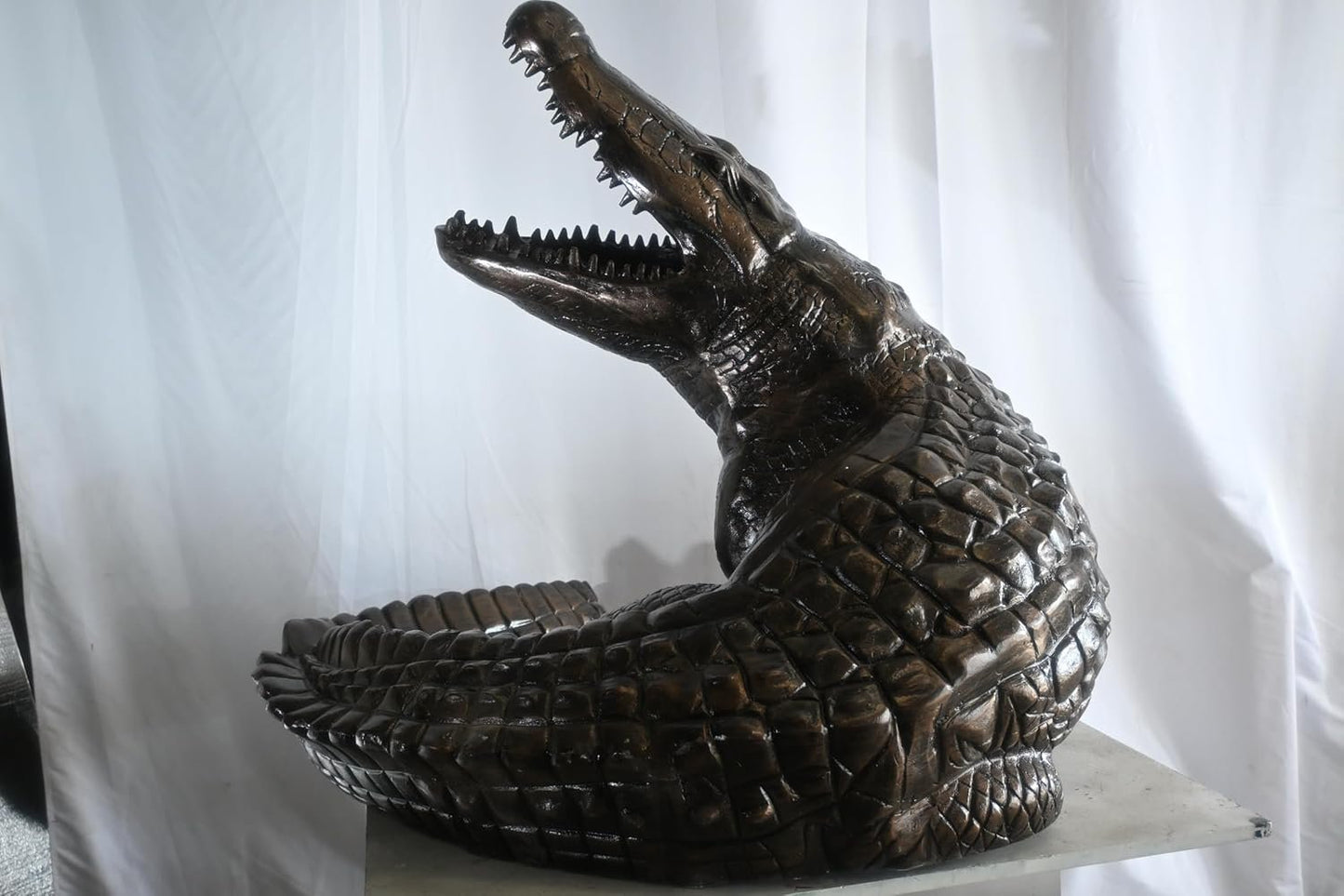 Life Size Giant Rearing Alligator Aluminum Garden Statue 54"x40"x42"H