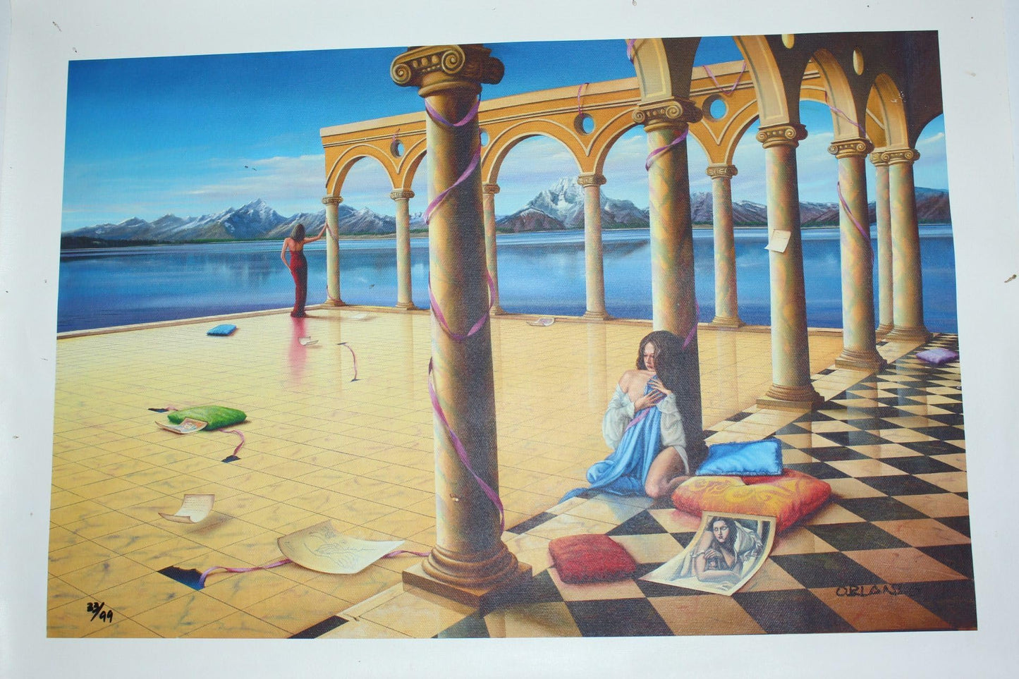 Orlando Quevedo Giclée Old Memories, Painting - Size: 43"L x 30"W x 0.01"H.