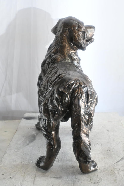 Standing Golden Retriever Handcrafted Aluminum Dog Decor 23"x12"x21"H