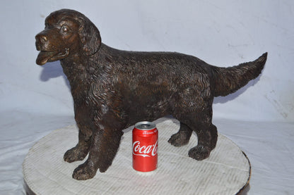Golden Retriever dog bronze statue - Size: 26"L x 7"W x 16"H.