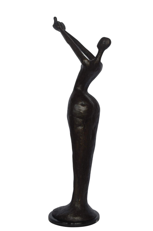 Woman Releasing Bird Modern Art Bronze Statue - Size: 13"L x 19"W x 52"H.
