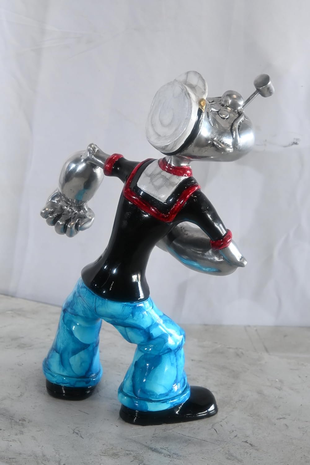 Popeye Sailor Replica Statue Flexing Arms Aluminum Decor 12"x9"x17"H