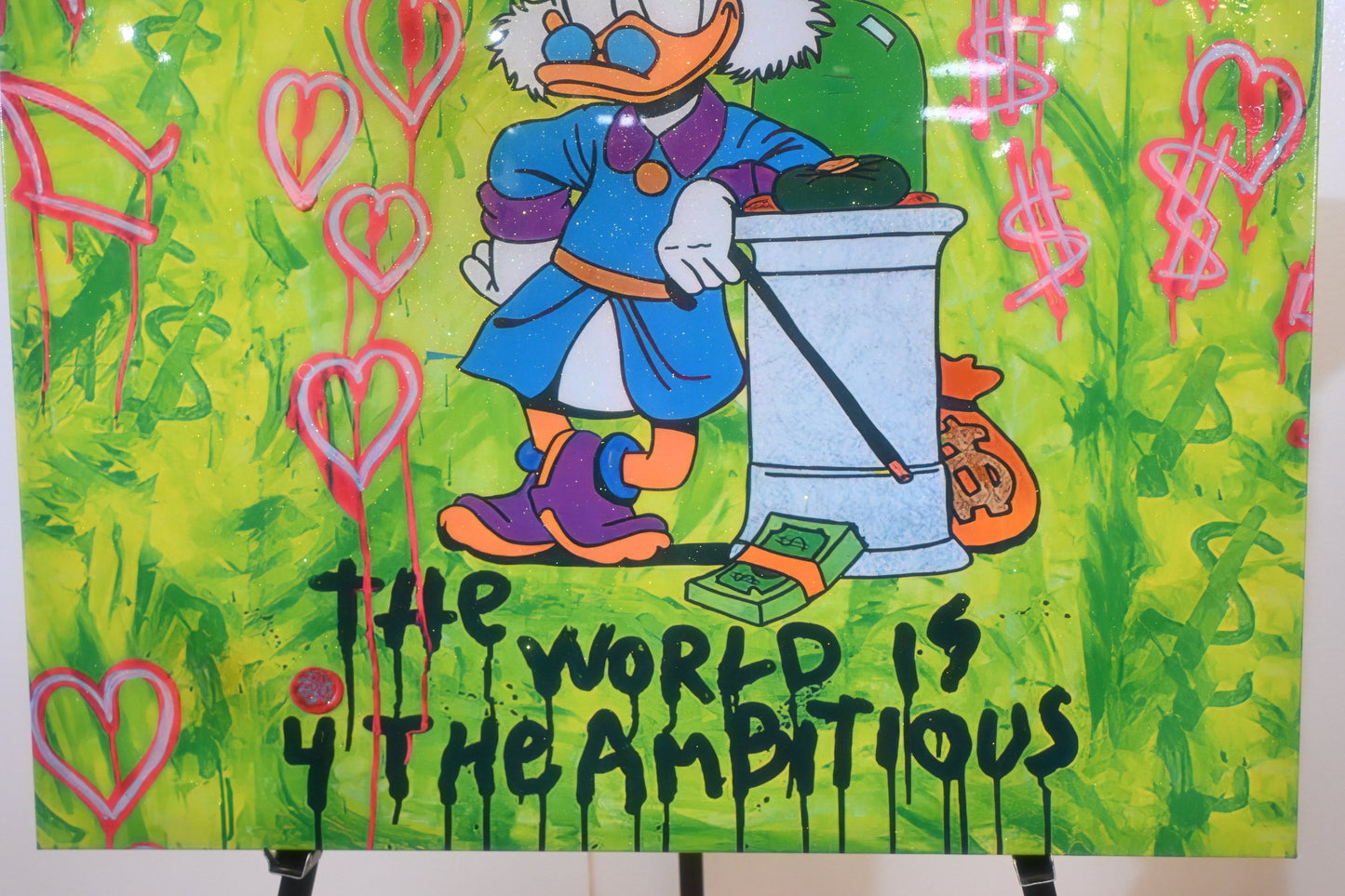 Ambitious Wealthy Duck Tycoon Graffiti Resin Canvas 44"x44"