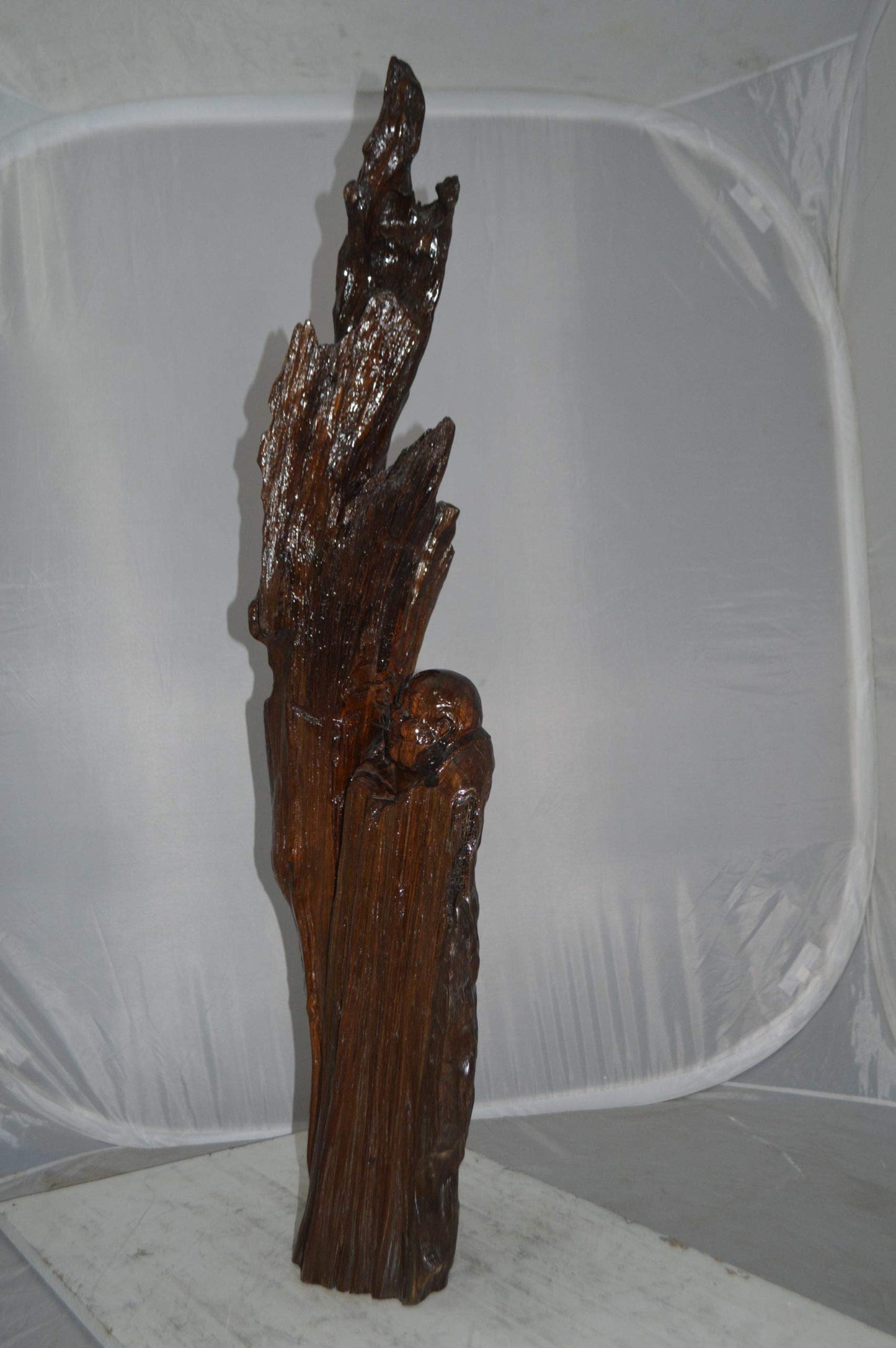 Wood Carved Buddha CC4 -  Size: 15"L x 10"W x 45"H.