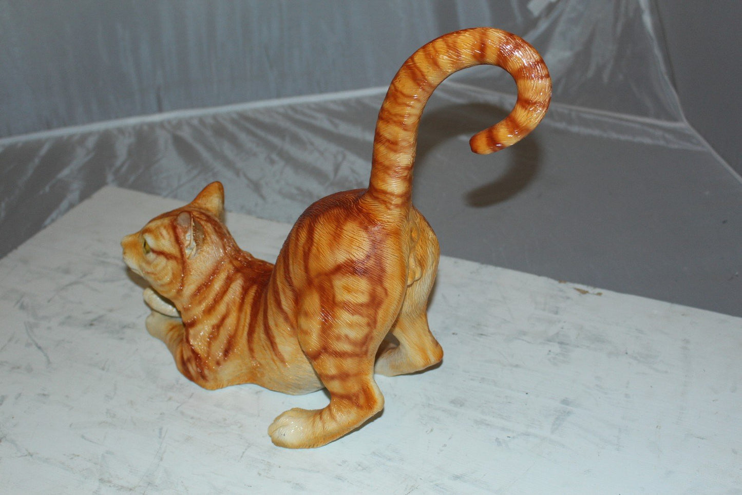 Cat - small Bronze Statue -  Size: 16"L x 6"W x 14"H.