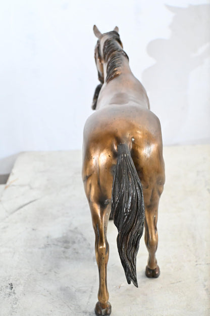 Horse with Girl Bronze Statue Equestrian Sculpture Kissing 22"x5"x14"H