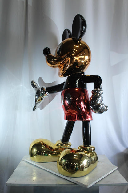 NIFAO Giant Cartoon Mouse Sculpture Metallic Pop Art Resin Statue 37"x20"x59"H
