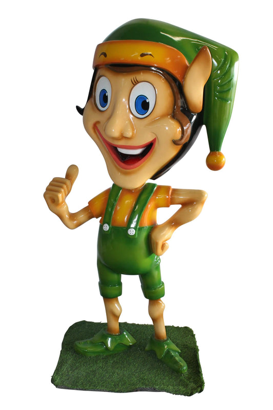 Fiberglass Clown Green hat Statue, Big Top Charm for Your Space 35" x 22" x 70"H