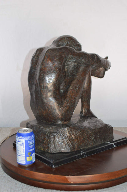 The Despair Rodin Replica Bronze Statue -  Size: 12"L x 11"W x 19"H.