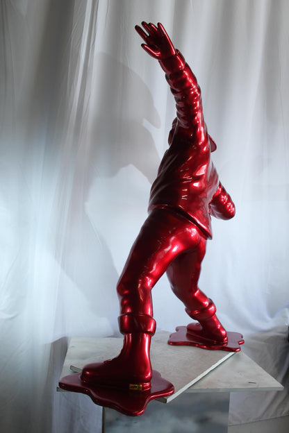 NIFAO Banana Thrower Sculpture Metallic Red Street Art Pop Art Resin 51"x16"x57"H