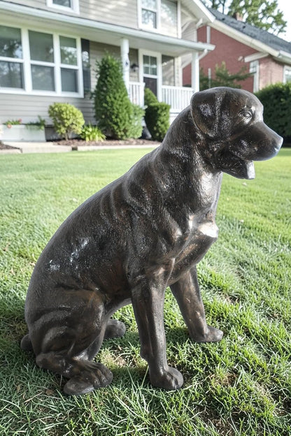 Life Size Sitting Rottweiler Handcrafted Aluminum Dog Statue 30"x14"x30"H
