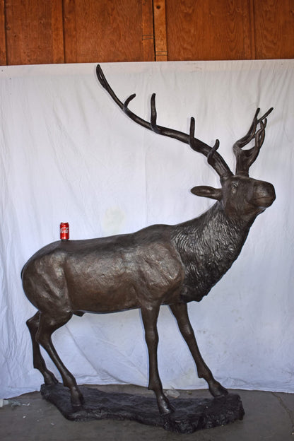 Lifesize And Incredibly Detailed Reindeer Bronze Statue Size: 75" x 50" x 85"H