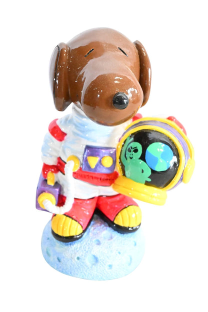 Snoopy Astronaut Ceramic Figurine Statue Andres Mendez 6"x5"x9"H