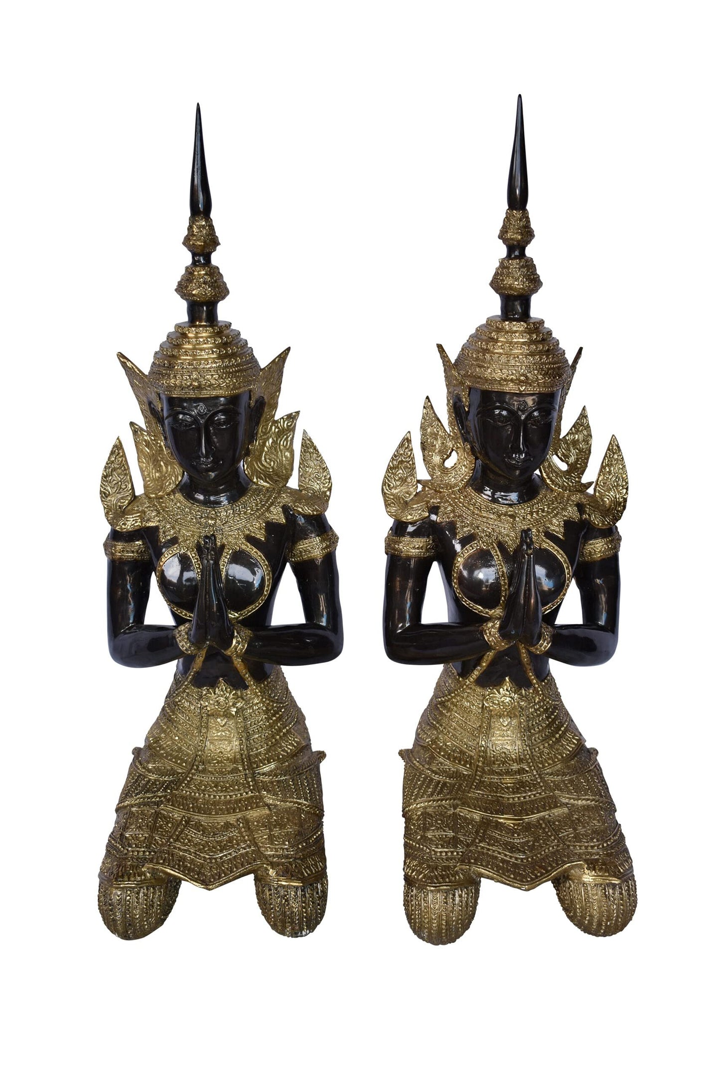 Thepphanom Made of Bronze with gold finish statue Size: 9" x 10" x 29"H