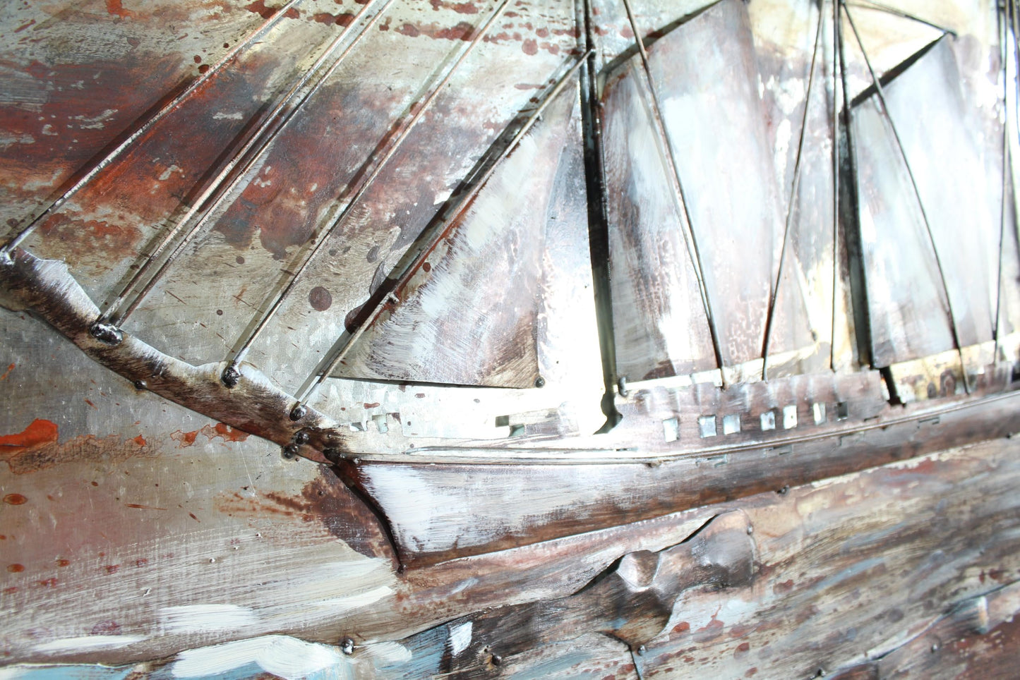 NIFAO Vintage Sailing Ships 3D Sheet Metal Wall Art Painting 79" x 2" x 40"H