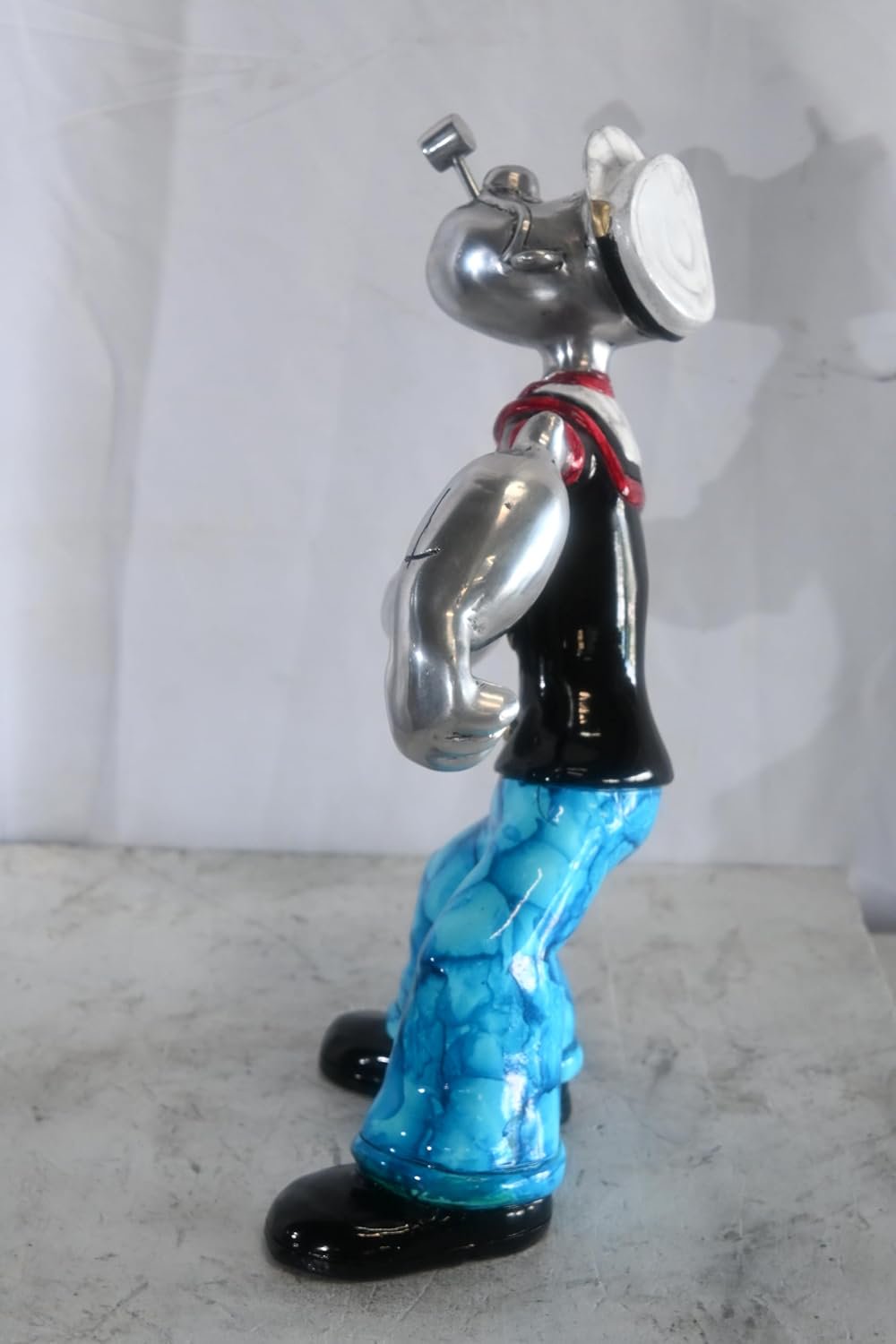 Popeye Sailor Replica Statue Flexing Arms Aluminum Decor 12"x9"x17"H