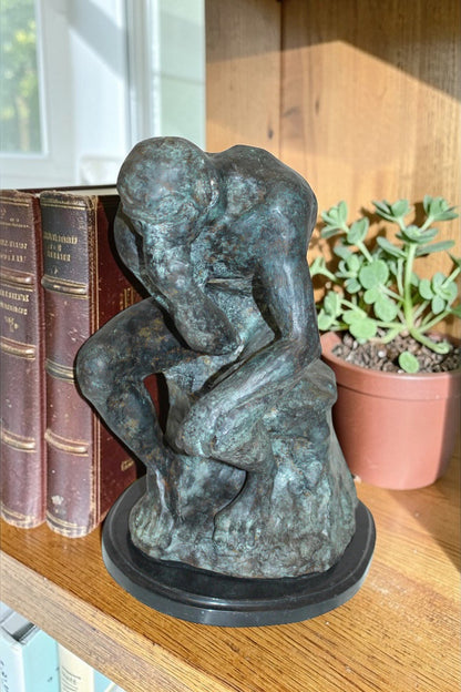 The Thinker Bronze Statue -  Size: 10"L x 12"W x 17"H.