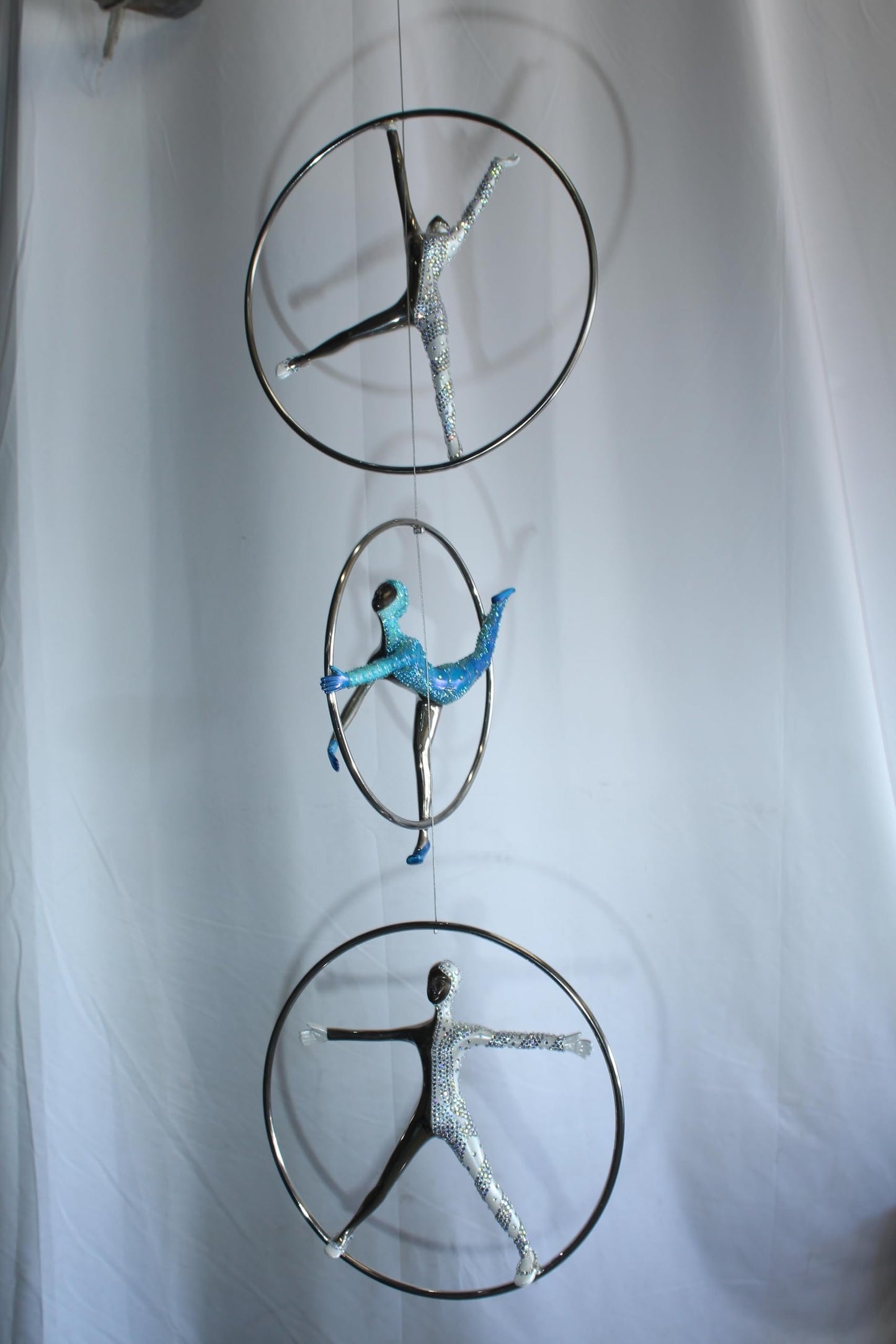 Bronze Sculpture Momentum by Liliana Mendez Hanging Mobile 16"x2"x52"H