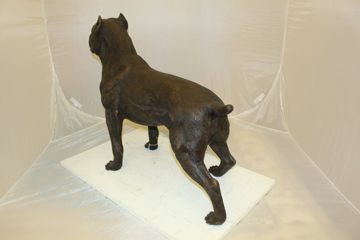 Standing Pitbull Dog Bronze Sculpture Statue Figurine 33"x11"x26"H