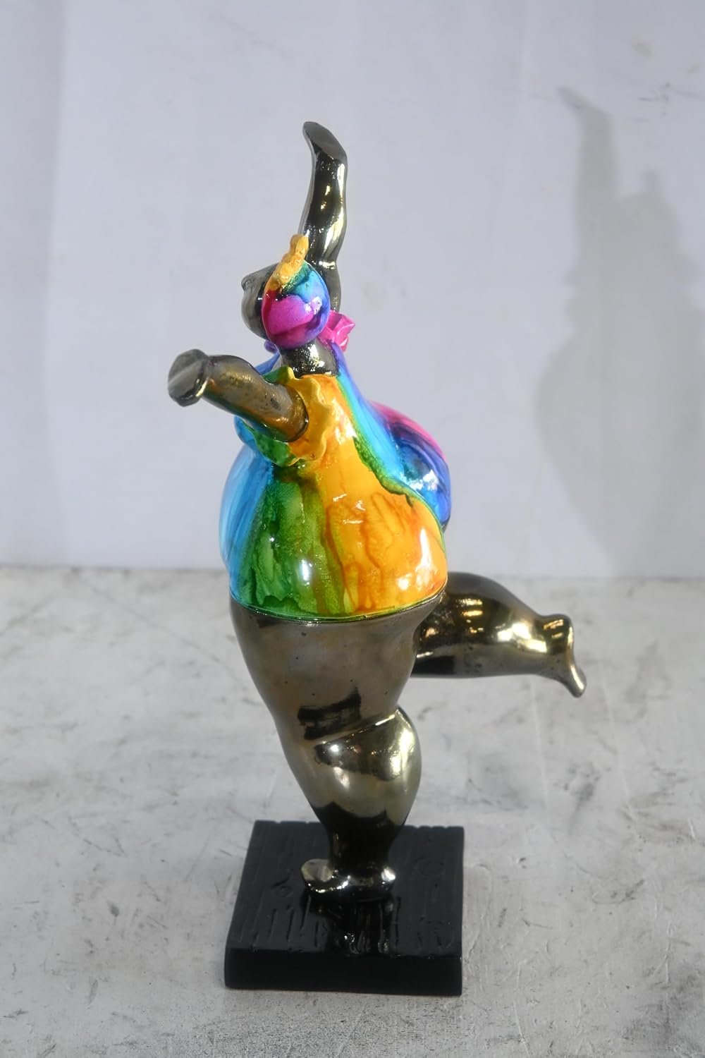 Voluptuous Woman Dancing Statue Painted Aluminum Pop Art 10"x7"x14"H