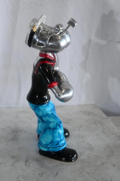 Popeye Sailor Replica Statue Flexing Arms Aluminum Decor 12"x9"x17"H