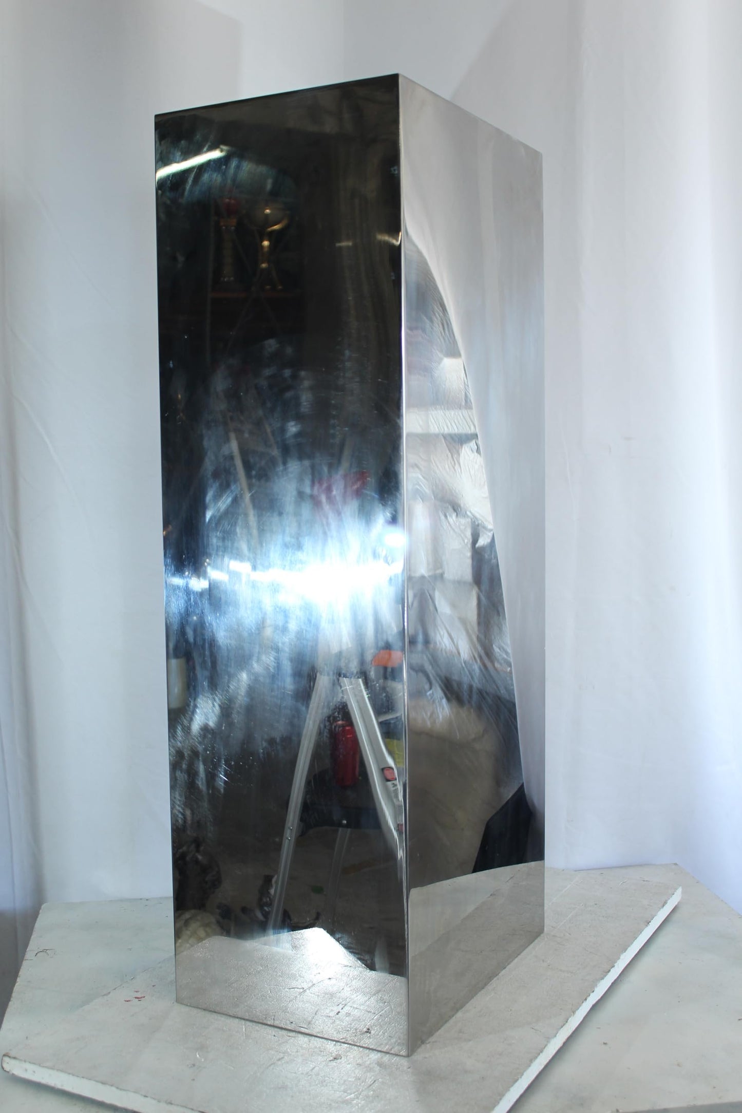 NIFAO Tall Stainless Steel Pedestal Modern Display Stand Column 16"x12"x39"H