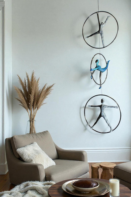 Bronze Sculpture Momentum by Liliana Mendez Hanging Mobile 16"x2"x52"H