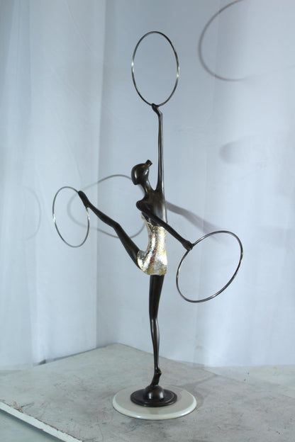 NIFAO Bronze Sculpture Lady Dancer by Liliana Mendez Art Statue 26"x8"x33"H