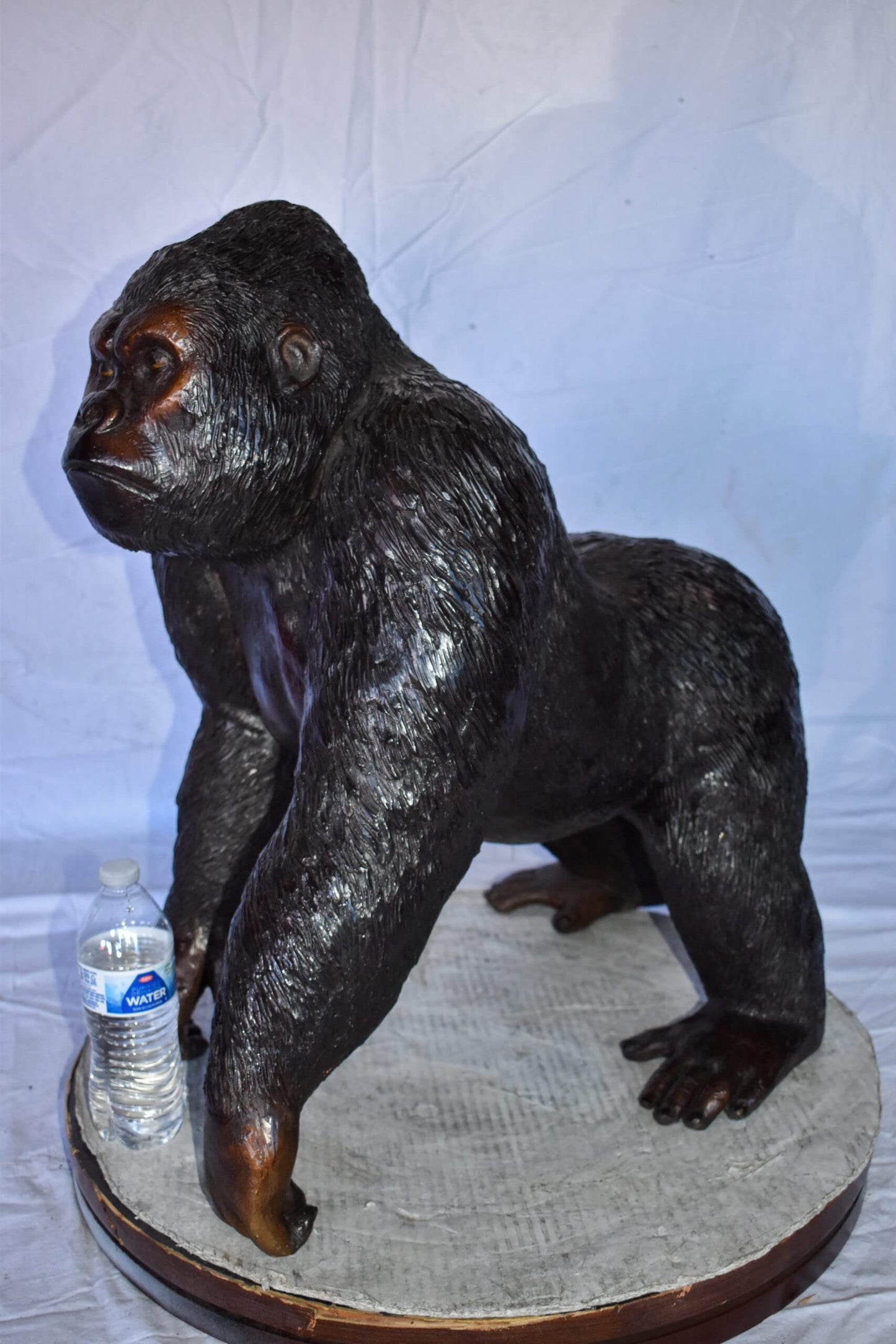 Gorilla Standing on Four Detailed Impressive Bronze Statue 20" x 17" x 24"H