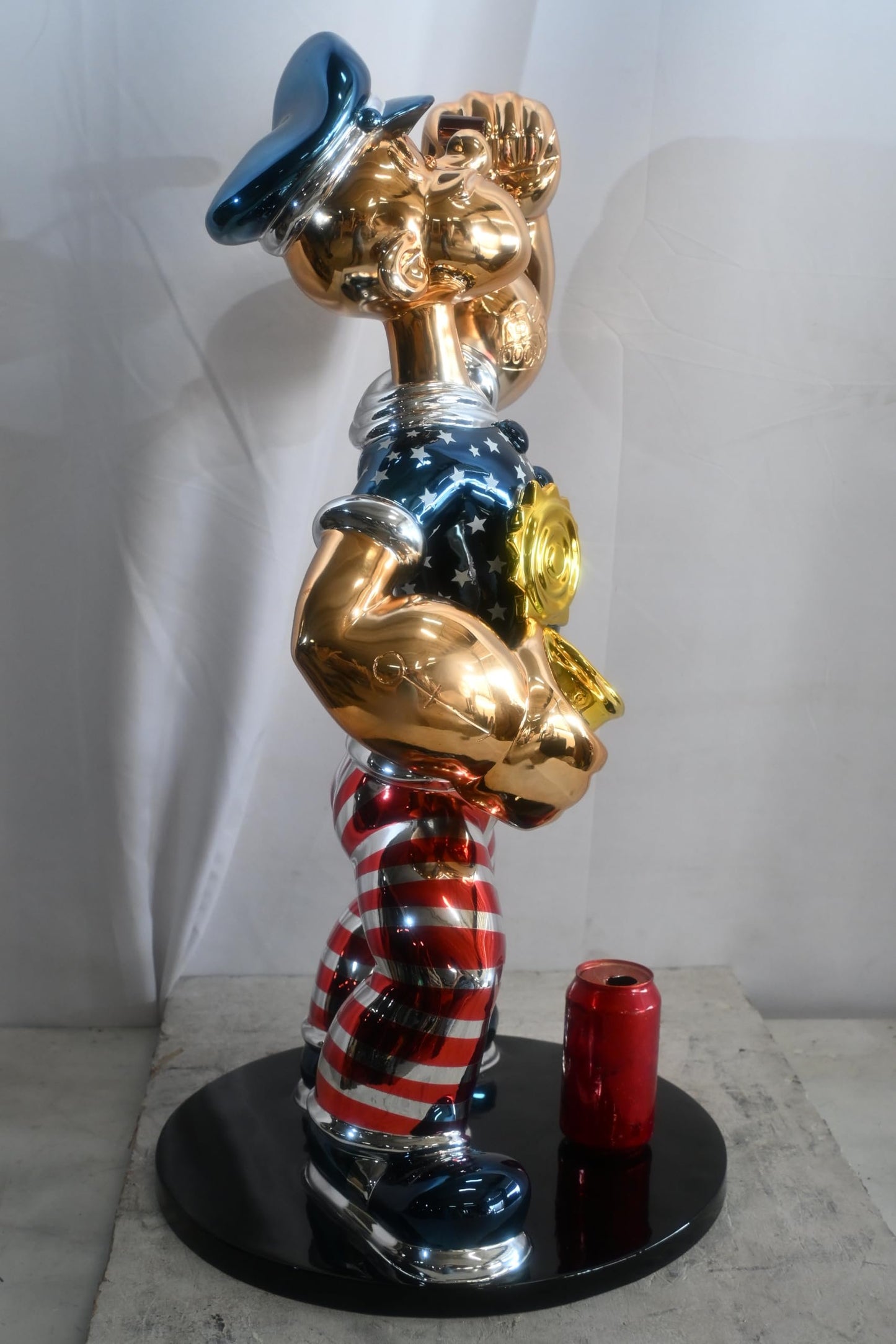 Popeye Patriotic Sailor MAGA Resin Sculpture 18"x16"x31"H