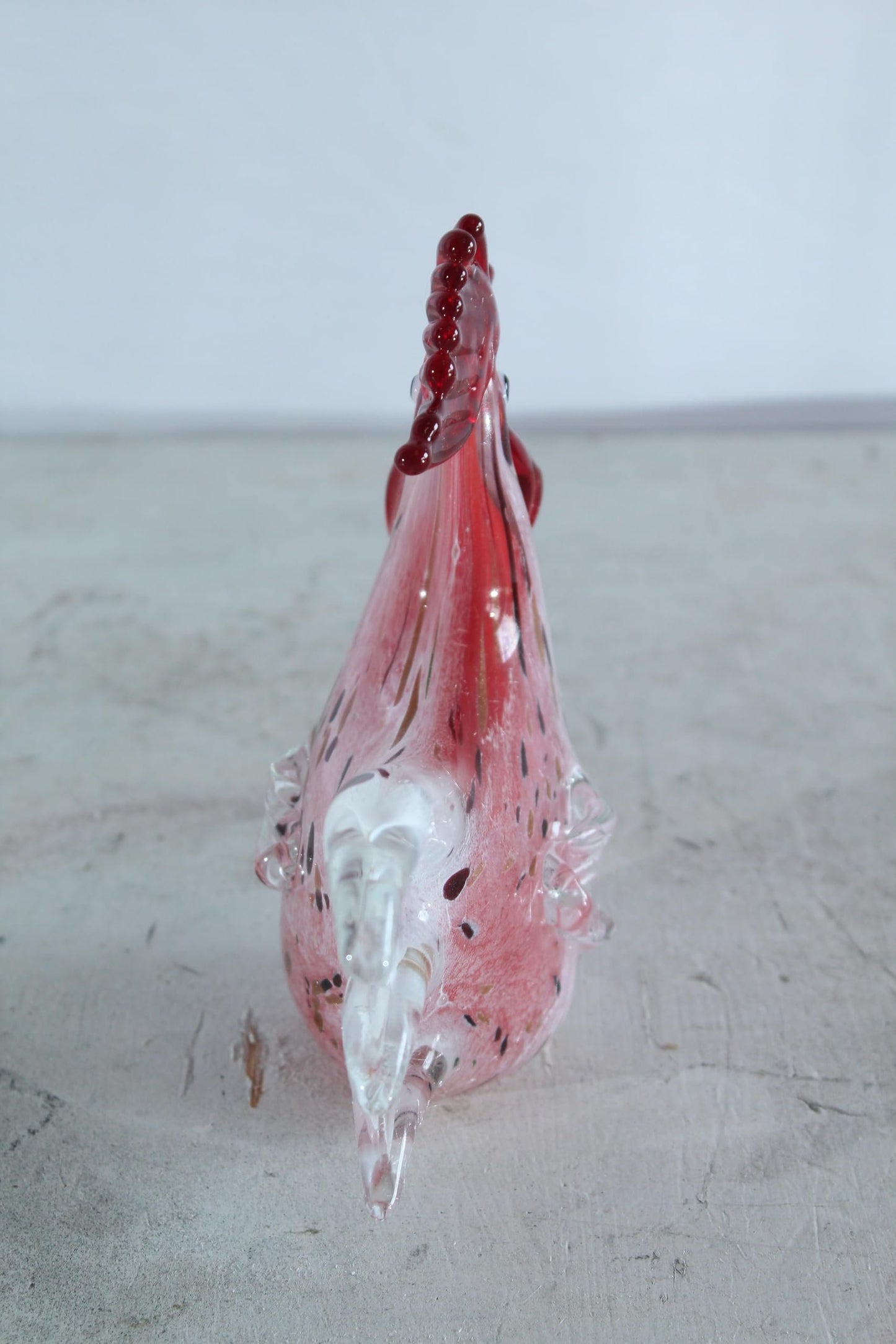 NIFAO Glass Rooster Figurine Hand Blown Art Glass Tabletop Decor 8" x 4" x 8"H