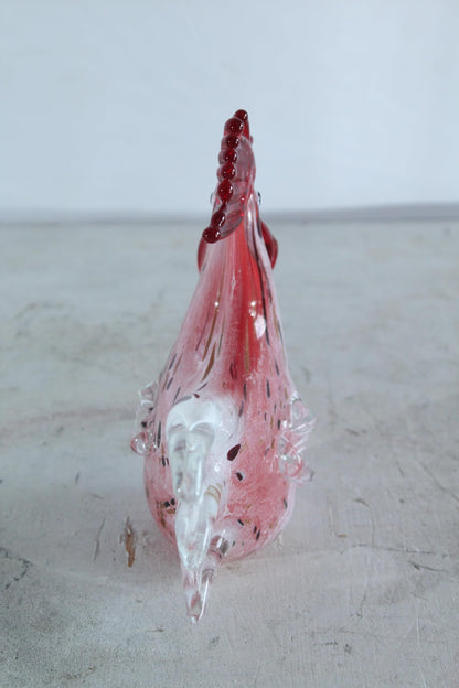NIFAO Glass Rooster Figurine Hand Blown Art Glass Tabletop Decor 8" x 4" x 8"H