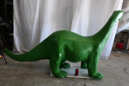 Giant Green Brontosaurus Statue in Aluminum Dinosaur Art 90"x23"x47"H