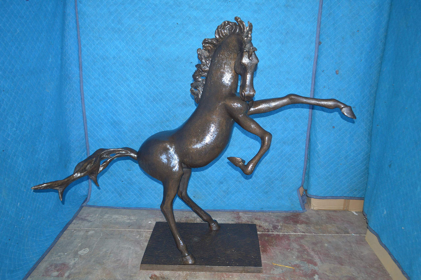 Original 6 of 8 Horse Statue by Attilio de Luca -  Size: 74"L x 19"W x 45"H.