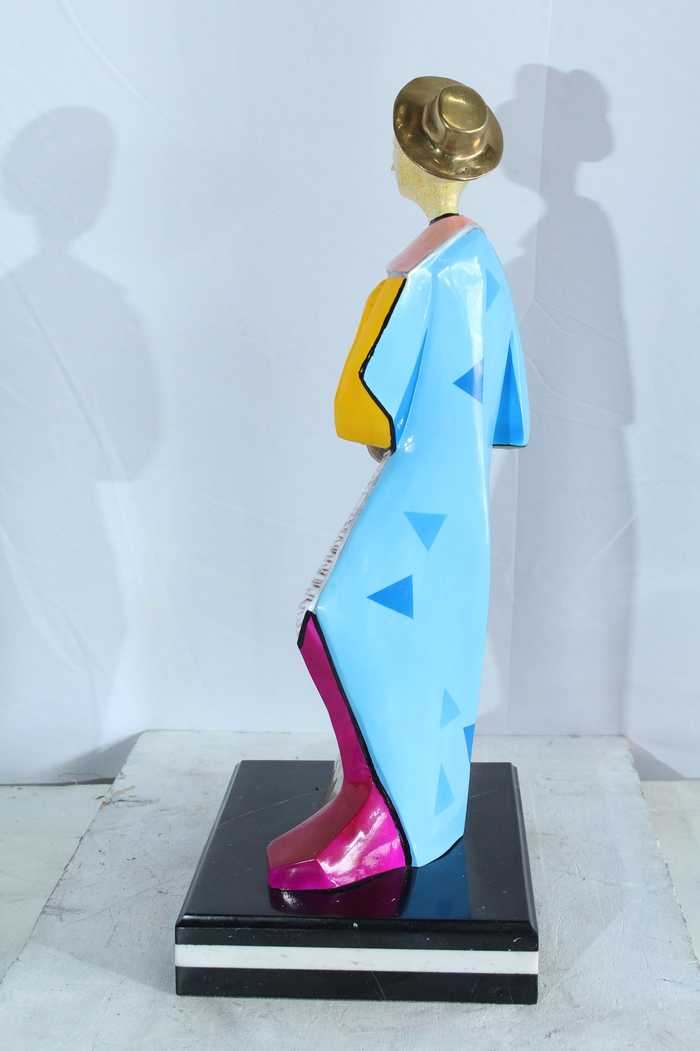 NIFAO Picasso Style Bronze Musician Statue Colorful Turtle Guitarist 13" x 10" x 26"H