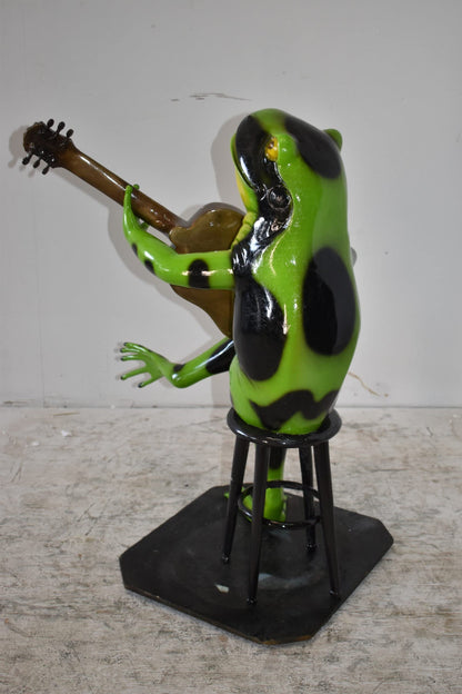 Green Frog Playing the Guitar Bronze Statue Size: 23" x 21" x 29"H
