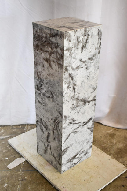 Pedestal For Artwork, Modern Gray Black and White Porcelain.  12" x 12" x 39"H