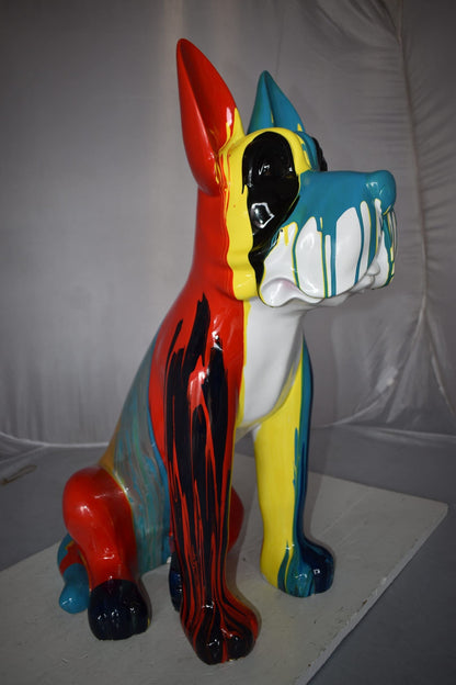 Modern Art of a Graffiti Great Dane Dog Made of Resin Size: 20" x 11" x 28"H