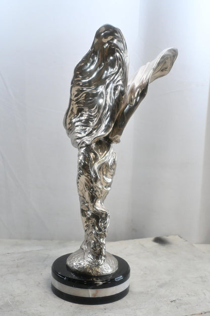 Spirit of Ecstasy Silver Bronze Sculpture Rolls Royce 10"x15"x24"H
