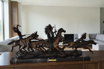 War Party Bronze Statue Replica of Carl Cauba Size: 41" x 12" x 13"H
