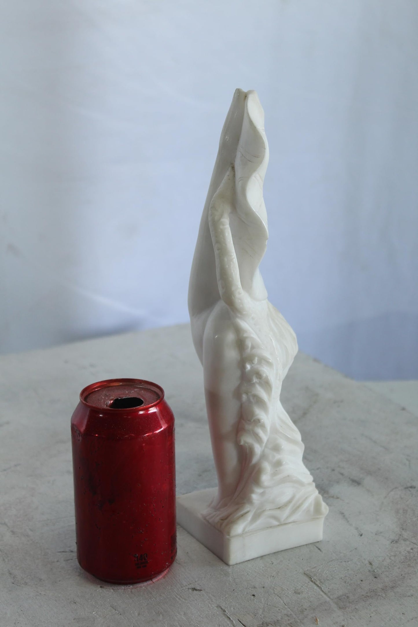 NIFAO Marble Woman Diving for a Pearl Marble Sculpture 4" x 4" x 12"H