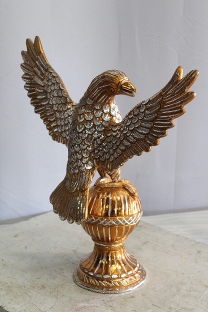 Golden Touched Aluminum Eagle Statue Majestic Home Accent 18" x 7" x 19"H
