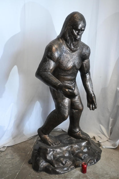 Aluminum Bigfoot Sasquatch Statue on Rock Base 38"x29"x77"H