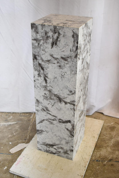 Pedestal For Artwork, Modern Gray Black and White Porcelain.  12" x 12" x 39"H