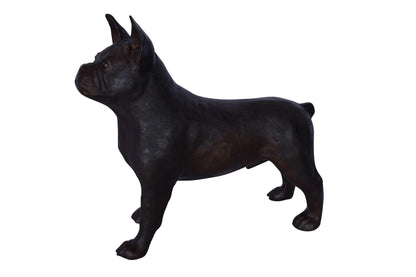 French Bulldog Standing Made of Bronze Statue - Size: 9"L x 20"W x 18"H.