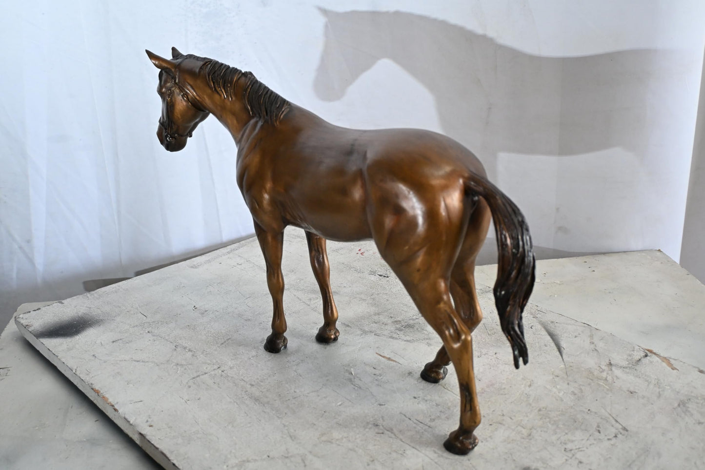 Standing Horse Bronze Statue Equestrian Sculpture Figurine 20"x5"x14"H